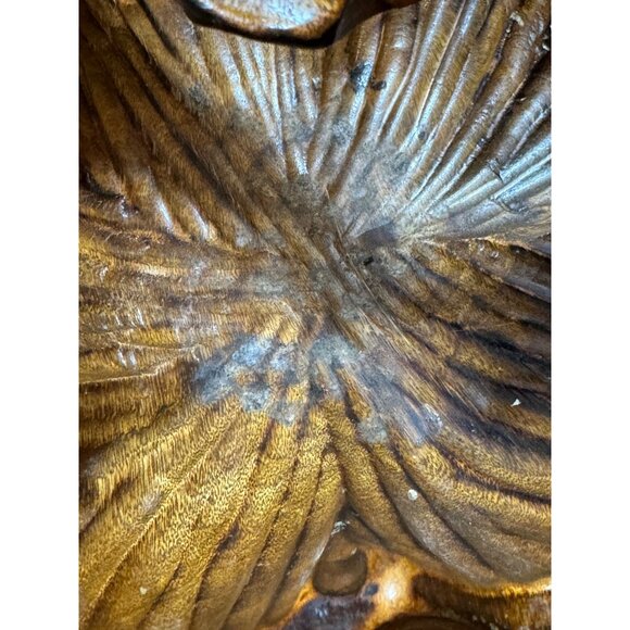 Burl Wooden Carved Decorative Bowl With Handle - Picture 5 of 8